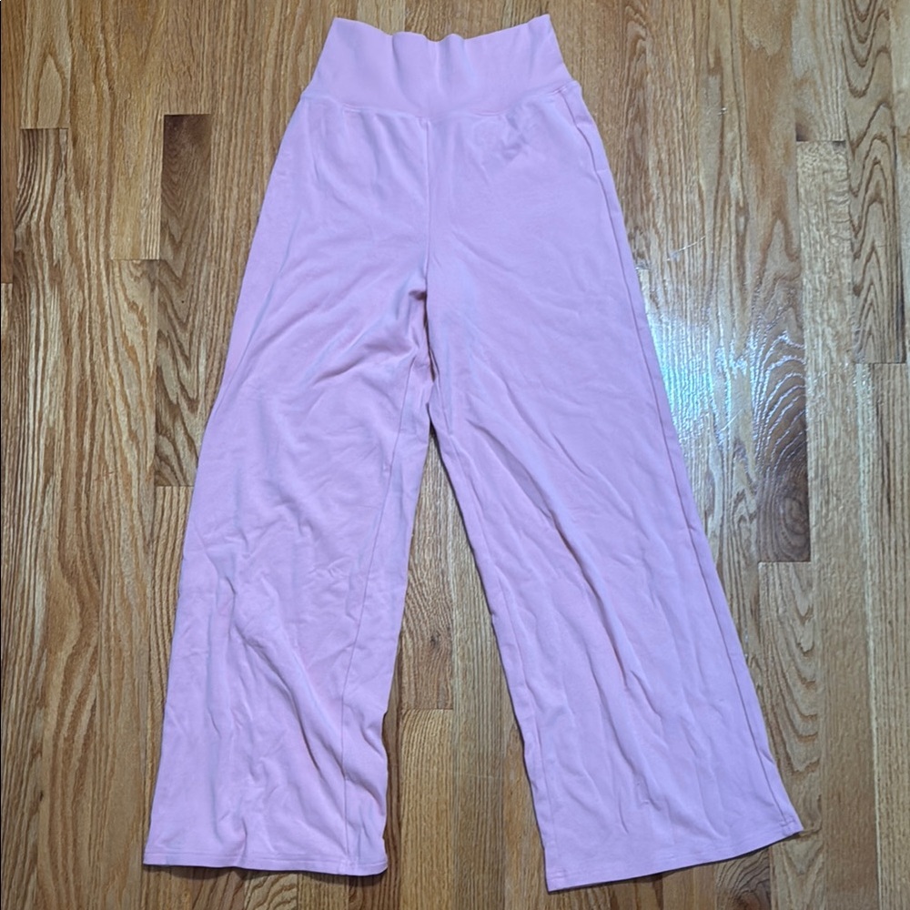 Pink High-Waisted Wide-Leg Pants